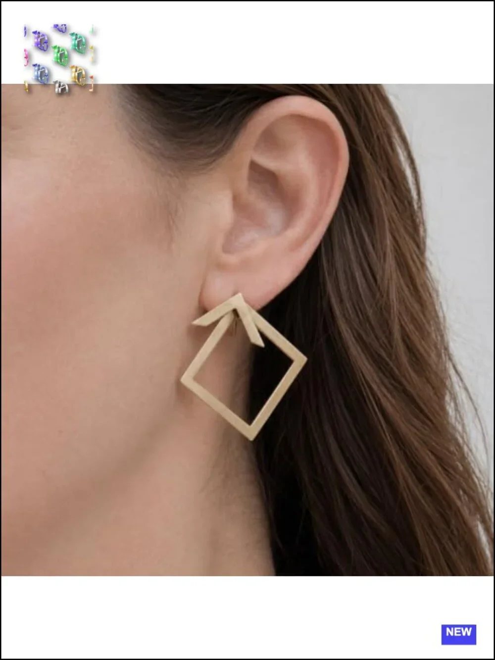Geometric Square Drop Earrings Minimalist Hollow Statement Stud Jewelry Women